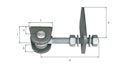 Alberts® Torband f.180° Öffn,kurz,Schrauben,etc.fvz.,Bolzen,etc.VA,z.Anschweißen,M20,VE4