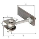 Vorschaubild Alberts® Torband f.180° Öffnung,lang,Schrauben,etc.fvz.,Bolzen,etc.VA,z.Anschweißen,M12