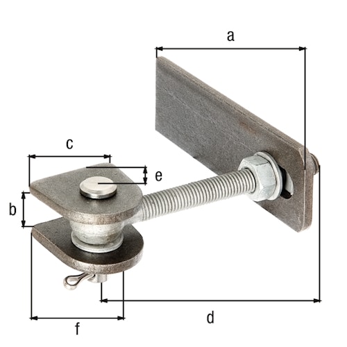 Alberts® Torband f.180° Öffnung,lang,Schrauben,etc.fvz.,Bolzen,etc.VA,z.Anschweißen,M12