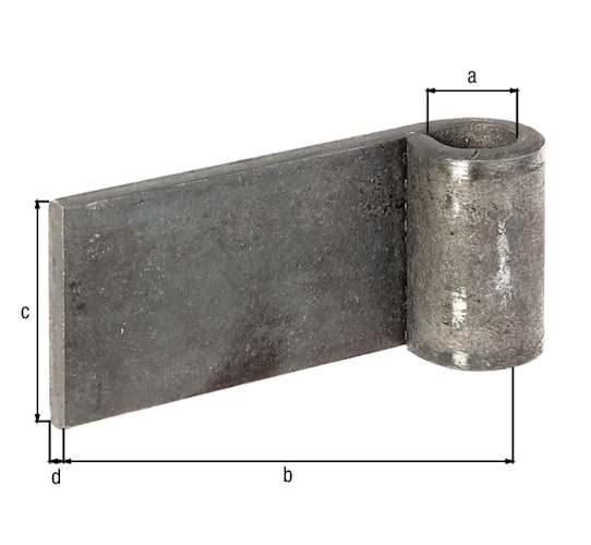 Alberts® Anschweißband f.Metallt.,⌀13mm,Abstand Außenkante-Mitte Rolle 80mm