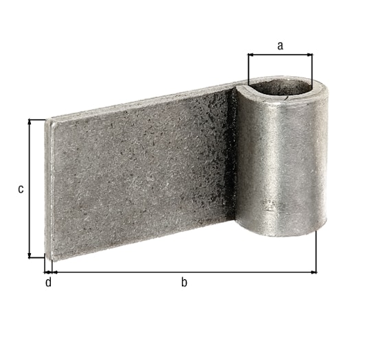 Alberts® Anschweißband f.Metallt.⌀16mm,Abstand Außenkante-Mitte Rolle 75mm