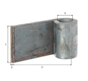 Vorschaubild Alberts® Anschweißband f.Metallt. ⌀20mm,Abstand Außenkante-Mitte Rolle 100mm
