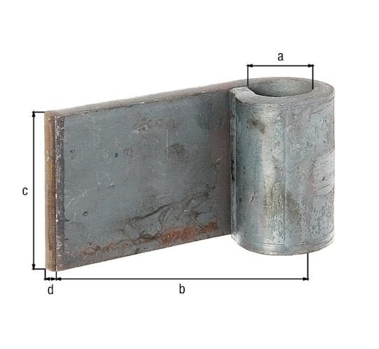 Alberts® Anschweißband f.Metallt. ⌀20mm,Abstand Außenkante-Mitte Rolle 100mm