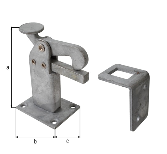 Alberts® Torfeststeller feuerverzinkt zum Aufschrauben Höhe 95 mm Platten BxT 65x50mm 