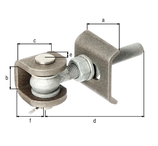 Alberts® Torband f.180° Öffnung,Schrauben,etc.fvz.,Bolzen und Splint VA,z.Anschweißen,M16