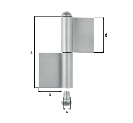 Alberts® Konstruktionsband Typ KO4,zweit.,VA,z.Anschweißen,Höhe 80mm