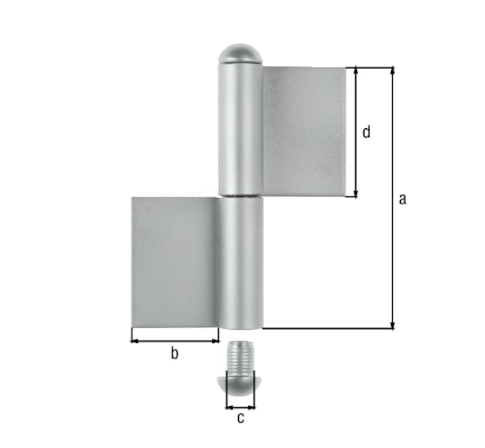 Alberts® Konstruktionsband Typ KO4,zweit.,z.Anschweißen,Höhe 160mm ⌀14mm
