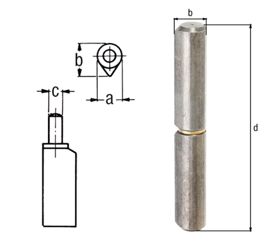 Alberts® Anschweißrolle,zweit.,Außen-⌀10mm,Höhe 60mm