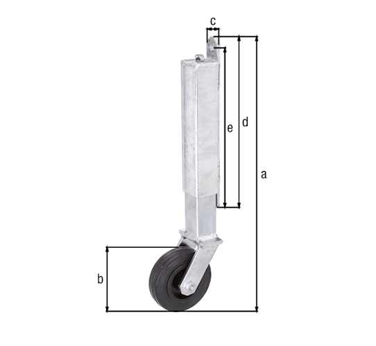 Alberts® Torlaufrolle f.schwere und breite Tore,b.70kg Torgew.,fvz.z.Anschrauben,R⌀100mm 