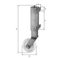 Alberts® Torlaufrolle f.schwere und breite Tore,b.450kg Torgew.,fvz.z.Anschrauben,R⌀125mm 