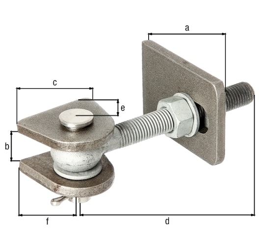 Alberts® Torband f.180° Öffn,kurz,Schrauben,etc.fvz.,Bolzen,etc.VA,z.Anschweißen,M16,VE1