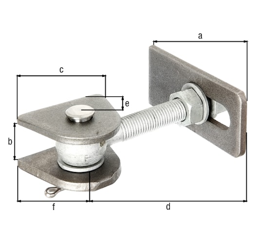 Alberts® Torband f.180° Öffn,kurz,Schrauben,etc.fvz.,Bolzen,etc.VA,z.Anschweißen,M20,VE1