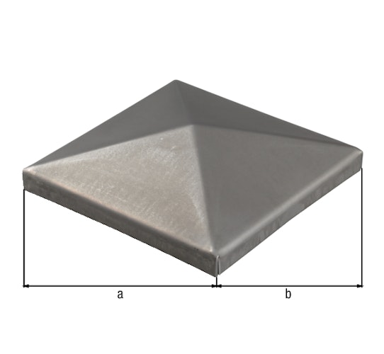 Alberts® Pfostenkappe,für Metallpfosten,Stahl roh,zum Anschweißen,LxB 80x80 mm