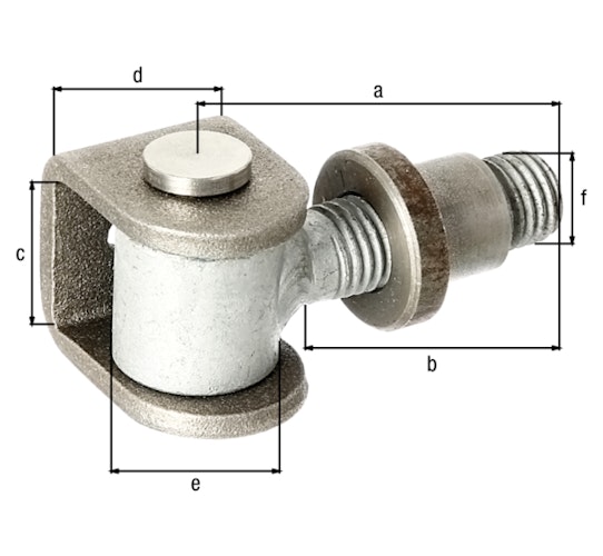 Alberts® Torband,verstellb.um15mm,U-Bügel u.Einschweißm.Stahl roh,z.Anschweißen,Gew.M20
