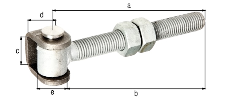 Alberts® Torband mit Muttern,U-Bügel Stahl roh,z.Anschweißen,Gew.M20