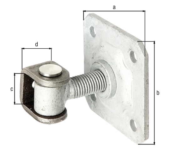 Alberts® Torband m.Platte,z.Aufschrauben,verstellb.um20mm,z.Anschweißen,Gew.M20