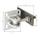 Alberts® Torband m.Platte,z.Aufschrauben,in drei Ebenen verstellb.,z.Anschweißen,Gew.M16