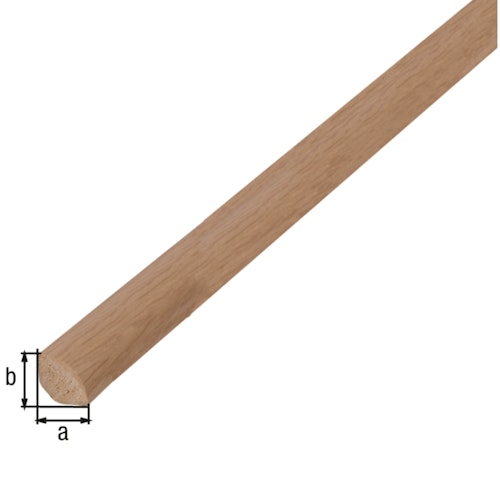 Alberts® Viertelkreisprofil, PVC geschäumt, Eiche, dunkel, LxBxH 2600x15x15 mm 433932