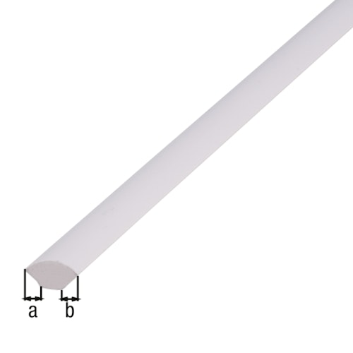 Alberts® Viertelkreisprofil, PVC geschäumt, weiß, LxBxH 2600x15x15 mm 433949