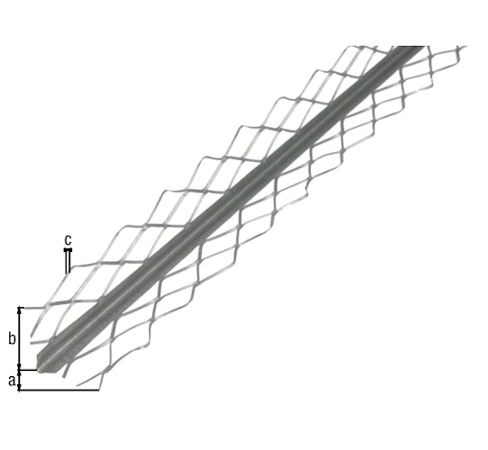 Alberts® Kantenputzprofil, Stahl roh, 32x32mm, Länge 2,6m
