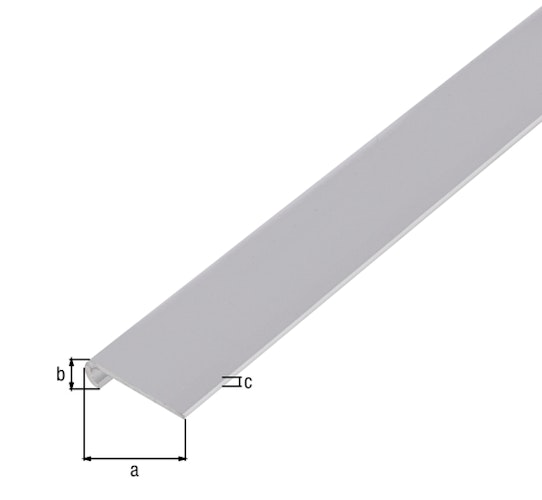 Alberts® Abschlussprofil, rund, ALU, silber eloxiert, LxBxHxS 1000x26x6x1,3mm 470524