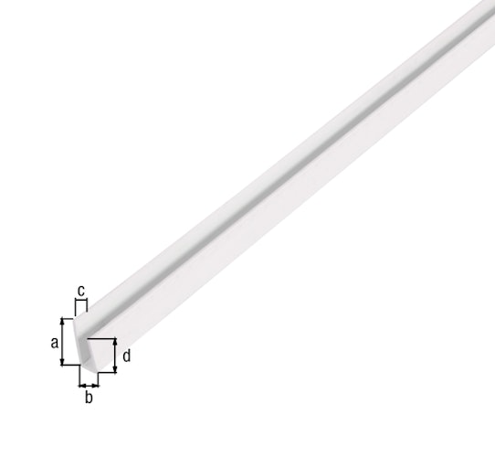 Alberts® Abschlussprofil, PVC, Farbe: weiß, LxB unten/obenxH1000x15/10x6 mm 470548