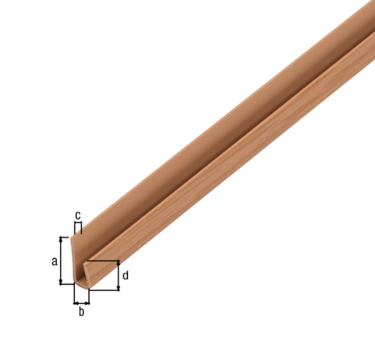 Alberts® Abschlussprofil, PVC, Farbe: Dekor Eiche, LxB unten/obenxH1000x14/10x6 mm 470555