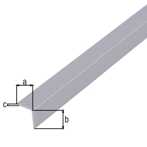 Alberts® Winkelprofil, gleichsch., PVC alugrau, LxBxHxS 1000 x 10 x 10 x 1 mm 470593