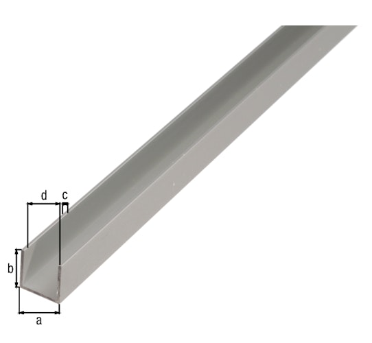 Alberts® U-Profil, Alu 1 m-16 x 13 mm-1,5 mm