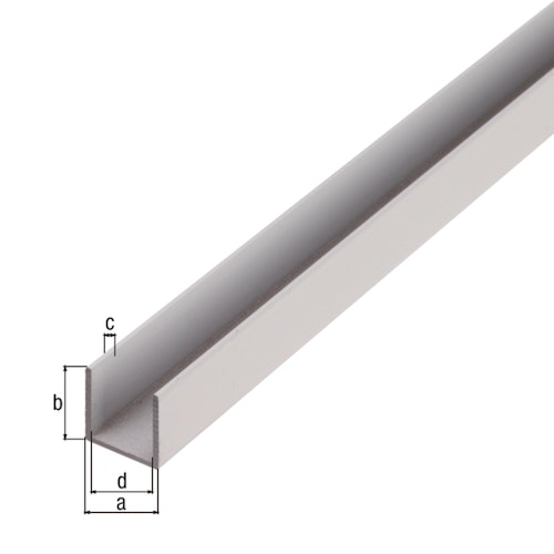 Alberts® BA-Profil, U-Form, Alu, versch. Größen-1 m-8 x 8 mm-1 mm