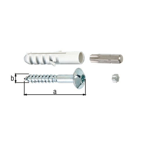 Schraubenset verz. Ø7x50 mm (4 Stück)