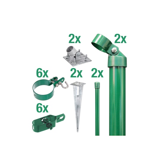 Alberts® Zauneck-Set Maschendrahtzaun,m.Bodenhülse,grün,Zaunhöhe:800mm 601485