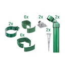 Alberts® Zaunanschl.-Set f. WG, grün kstb.,m.Einschlag-B.,f.Pfosten ⌀60 mm,f.Höhe 1220 mm 601843