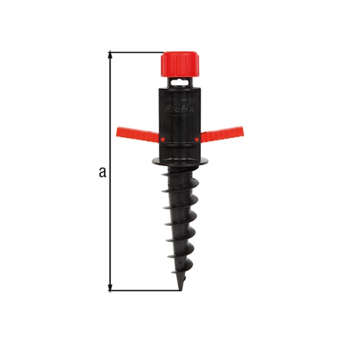 Alberts® Einschraub-Bodenhülse, Kst. schwarz-rot, Gesamtlänge 400 mm 609955