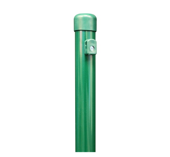 Alberts® Zaunpf.verkürzt,Befest.m.Einschlag-Bodenh.zinkp.grün Kst.b.L2165mm,⌀38mm 612771