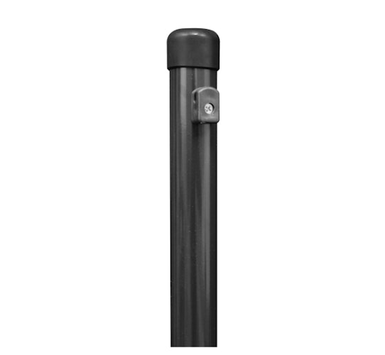 Alberts® Zaunpf.verkürzt,Befest.m.Einschlag-Bodenh.anthrazit-met. Kst.b.L2165mm,⌀38mm 613983