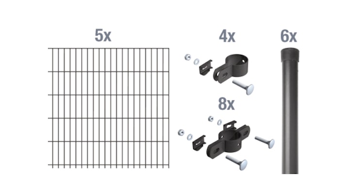 Alberts® ESM Grundset,vz anth. kstb.,Breite 2000 mm,Höhe 1250 mm, Länge 10 m 632861
