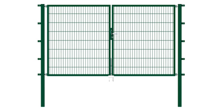Alberts® Doppeltor Flexo,fvz.grün Kst.b.RAL 6005,li.BxH1000+2000x800,PF80x80/1500mm 646592