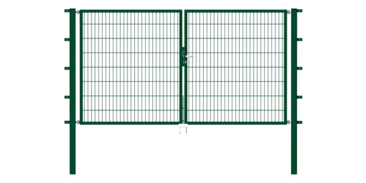 Alberts® Doppeltor Flexo,fvz.grün Kst.b.RAL 6005,li.BxH1000+2000x1000,PF80x80/1700mm 646615