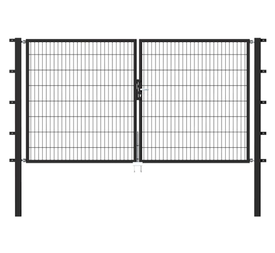 Alberts® Doppeltor Flexo,fvz.anth Kst.b.RAL 7016,li.BxH1000+2000x1400,PF80x80/2100mm 647018