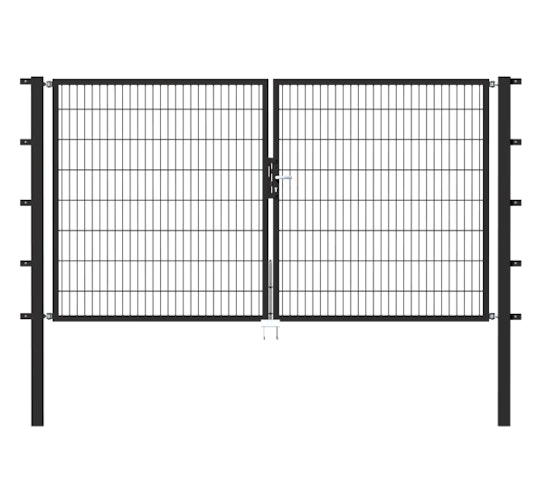 Alberts® Doppeltor Flexo,fvz.anth Kst.b.RAL 7016,li.BxH1000+2000x1800,PF80x80/2500mm 647032