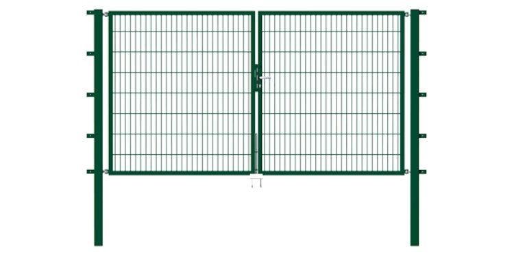 Alberts® Doppeltor Flexo,fvz.grün Kst.b.RAL 6005,lichte BxH3500x800,PF80x80/1500mm 648251