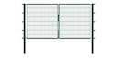 Vorschaubild Alberts® Doppeltor Flexo,fvz.grün Kst.b.RAL 6005,lichte BxH3500x1000,PF80x80/1700mm 648268