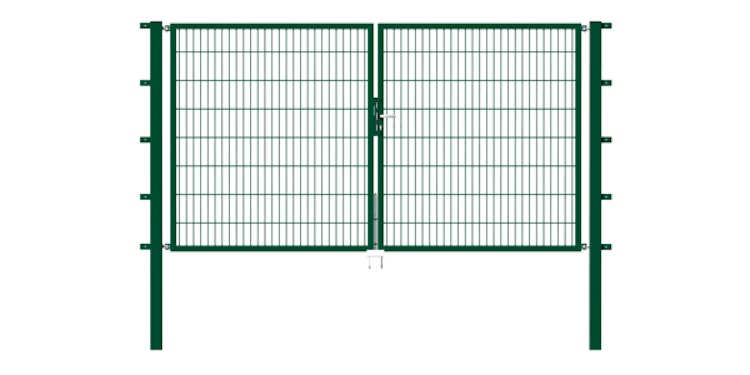 Alberts® Doppeltor Flexo,fvz.grün Kst.b.RAL 6005,lichte BxH3500x1000,PF80x80/1700mm 648268