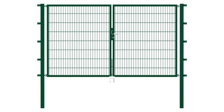 Alberts® Doppeltor Flexo,fvz.grün Kst.b.RAL 6005,lichte BxH3500x1200,PF80x80/1900mm 648275