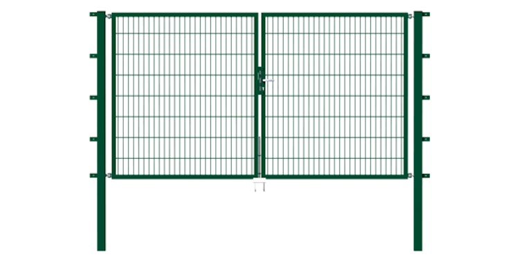 Alberts® Doppeltor Flexo,fvz.grün Kst.b.RAL 6005,lichte BxH3500x2000,PF80x80/2700mm 648343