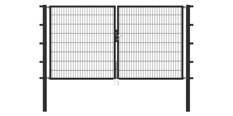 Alberts® Doppeltor Flexo,fvz.anthr.Kst.b.RAL 7016,lichte BxH3500x1000,PF80x80/1700mm 648596