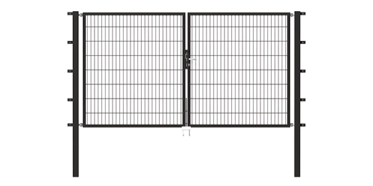 Alberts® Doppeltor Flexo,fvz.anthr.Kst.b.RAL 7016,lichte BxH3500x1200,PF80x80/1900mm 648633