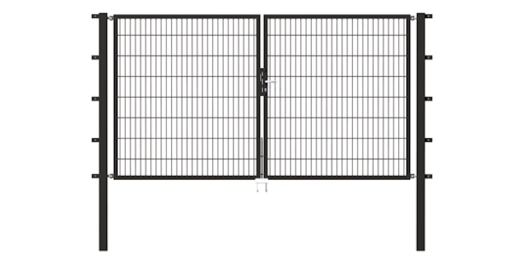 Alberts® Doppeltor Flexo,fvz.anthr.Kst.b.RAL 7016,lichte BxH3500x2000,PF80x80/2700mm 648671