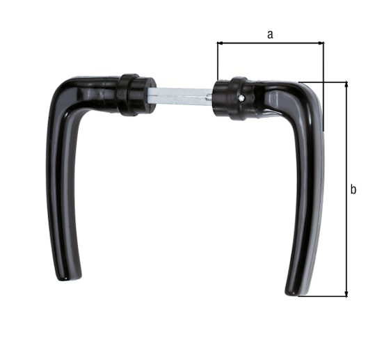 Alberts® Türdrücker f. WG-Tor, 1 Paar, ALU, schwarz